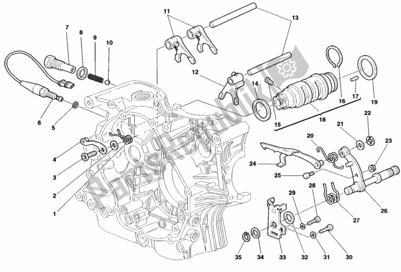Alle onderdelen voor de Schakelmechanisme van de Ducati Monster 900 Cromo 1998